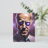 Joe Biden zonnebril Paarse achtergrond Briefkaart (Staand voorkant)