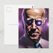 Joe Biden zonnebril Paarse achtergrond Briefkaart (Voorkant / Achterkant)