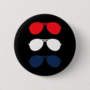 Joe Biden Zonnebril Rood Wit Blauw Fun Politiek Ronde Button 5,7 Cm