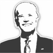 Joe Biden Zwart & Wit Vorm Vinyl Sticker (Voorkant)