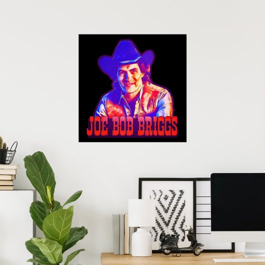 Joe Bob Briggs Horror-pictogram Poster (Thuiskantoor)