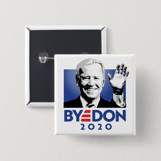 JOE BYE DON 2020 VIERKANTE BUTTON 5,1 CM (Voorkant /achterkant)