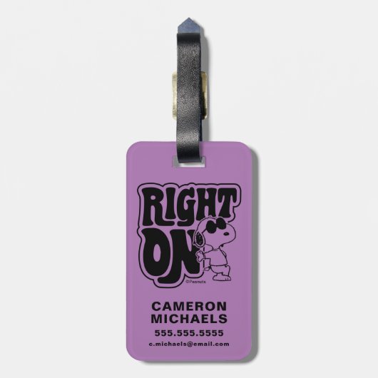 Joe Cool - rechts op Bagagelabel (Achterkant verticaal)