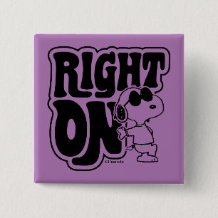Joe Cool - rechts op Vierkante Button 5,1 Cm