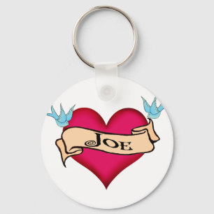 Joe - Custom Heart Tattoo T-shirts & cadeaus Sleutelhanger