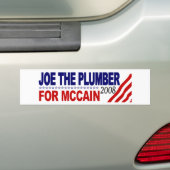 Joe de Plumber voor McCain Bumpersticker (Op auto)