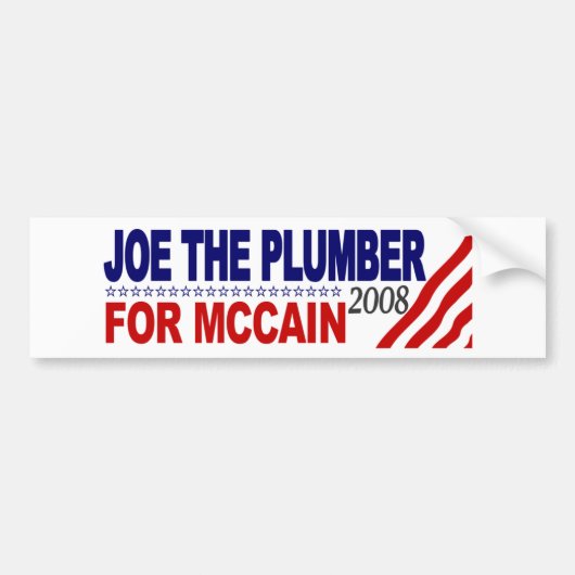 Joe de Plumber voor McCain Bumpersticker (Voorkant)