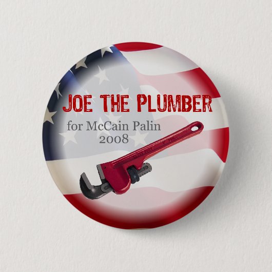 Joe de Plumber voor McCain Button (Voorkant)