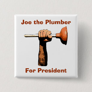 Joe de Plumber voor President Vierkante Button 5,1 Cm