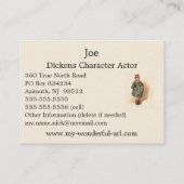 Joe (de Vetjongen) kyd, Dickens the Pickwick Paper Visitekaartje (Achterkant)