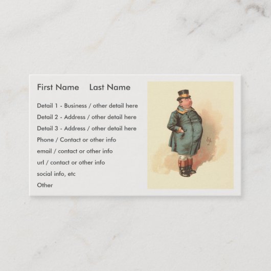 Joe (de Vetjongen) kyd, Dickens the Pickwick Paper Visitekaartje (Voorkant)