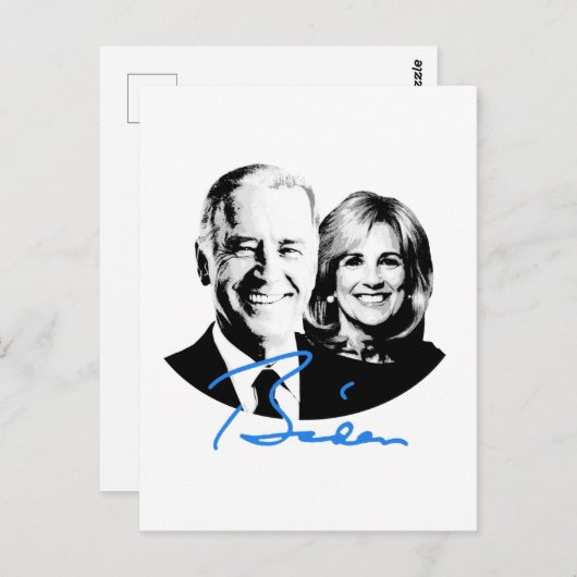 Joe en Jill Biden Signature Briefkaart (Voorkant / Achterkant)
