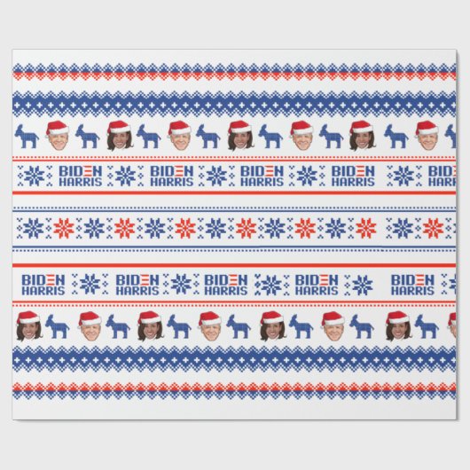 Joe en Kamala Aviator Kerstmis Cadeaupapier (Vlak)