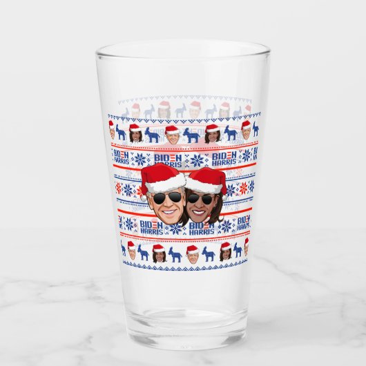 Joe en Kamala Aviator Kerstmis Glas (Voorkant)