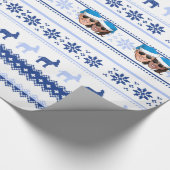 Joe en Kamala Blue Kerstmis Cadeaupapier (Hoek)