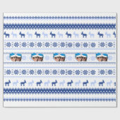 Joe en Kamala Blue Kerstmis Cadeaupapier (Vlak)