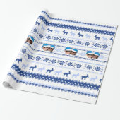 Joe en Kamala Blue Kerstmis Cadeaupapier (Uitgerold)