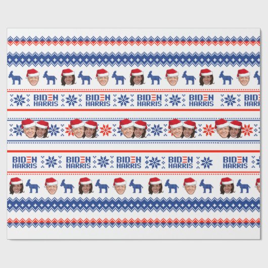 Joe en Kamala Kerstmis Cadeaupapier (Vlak)