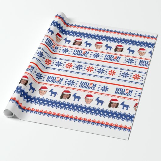 Joe en Kamala Kerstmis Cadeaupapier (Uitgerold)