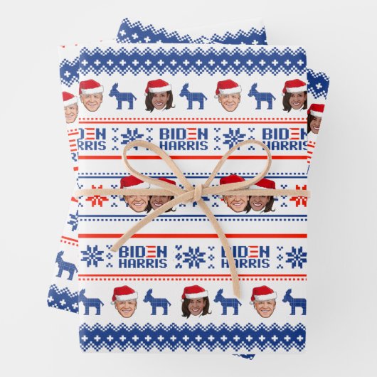 Joe en Kamala Kerstmis Inpakpapier Vel (In situ)