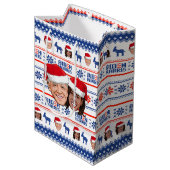 Joe en Kamala Kerstmis Medium Cadeauzakje (Voorkant Gekanteld)