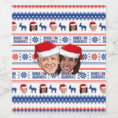 Joe en Kamala Kerstmis Wijn Etiket (Enkel label)