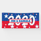 Joe en Kamala Patriottische Viering Politiek Spandoek (Horizontaal)