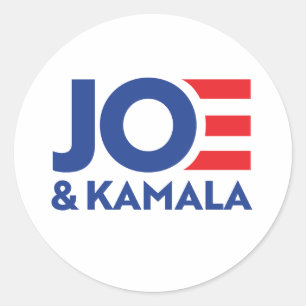 Joe en Kamala Ronde Sticker