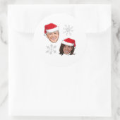 JOE EN KAMALA SNOWFLAKES RONDE STICKER (Tas)