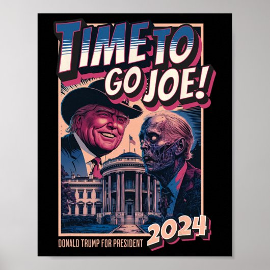 Joe Funny Pro Trump 2024 aangekondigd Poster (Voorkant)