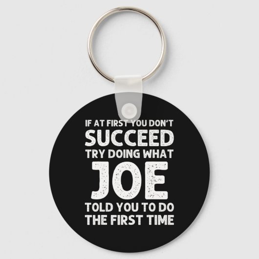 Joe Gift Naam Gepersonaliseerde Verjaardag Grappig Sleutelhanger (Voorkant)