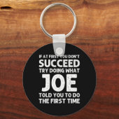 Joe Gift Naam Gepersonaliseerde Verjaardag Grappig Sleutelhanger (Voorkant)
