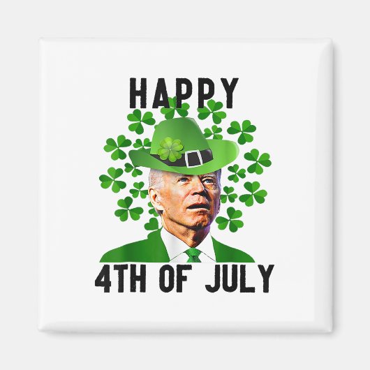 Joe Happy 4 juli Verward Grappig Biden St Patr Magneet (Voorkant)
