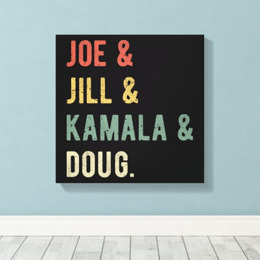 Joe & Jill & Kamala & Doug I Canvas Afdruk (Insitu (Houten vloer))