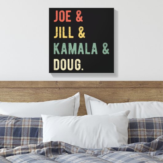 Joe & Jill & Kamala & Doug I Canvas Afdruk (Insitu (Slaapkamer))