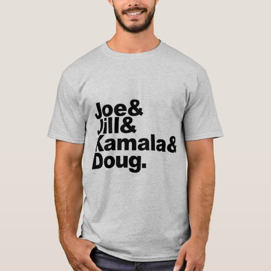 Joe & Jill & Kamala & Doug T-shirt (Voorkant)
