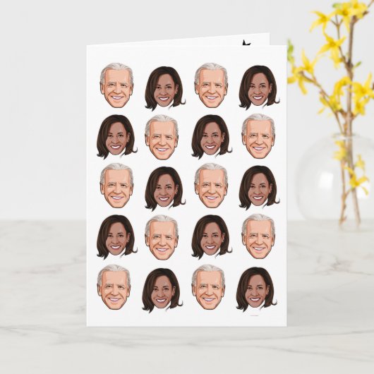 Joe & Kamala-viering Kaart (Gele Bloem)