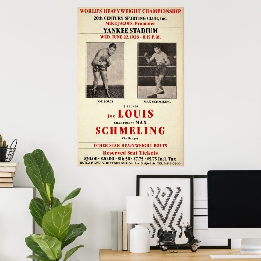 Joe Lewis vs Max Schmeling Poster (Thuiskantoor)