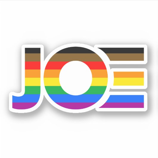 Joe LGBTQ inclusieve Pride-vlagsticker Sticker (Voorkant)