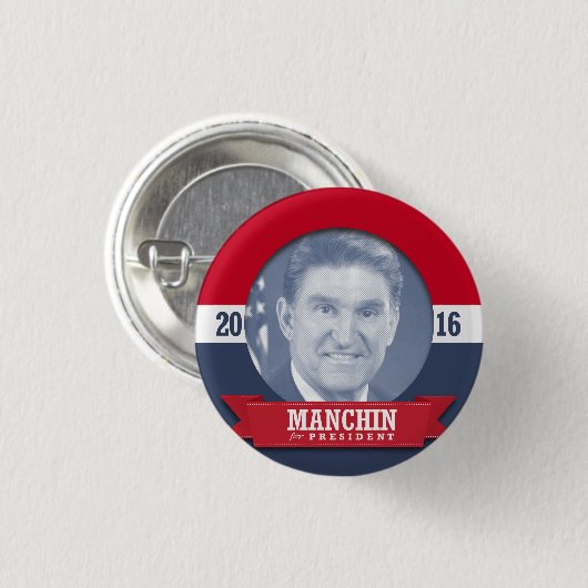 JOE MANCHIN 2016 RONDE BUTTON 3,2 CM (Voorkant /achterkant)