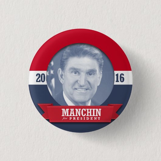 JOE MANCHIN 2016 RONDE BUTTON 3,2 CM (Voorkant)