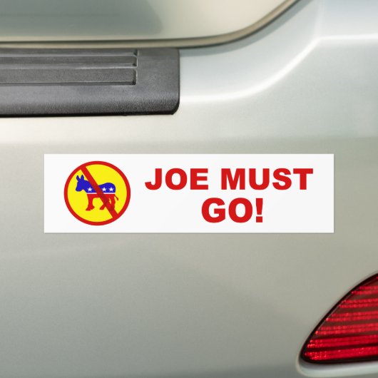 Joe moet gaan! bumpersticker (Op auto)