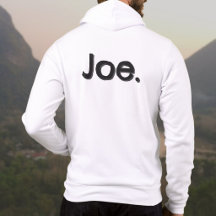 Joe. Naam Woord in zwarte letters op wit