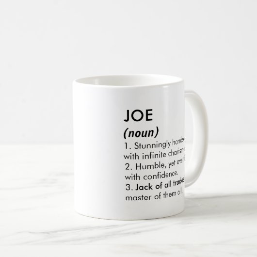 Joe name, Editable name, Custom name Koffiemok (Voorkant rechts)