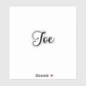 Joe Name - Handgeschreven kalligrafie Sticker (Vel)
