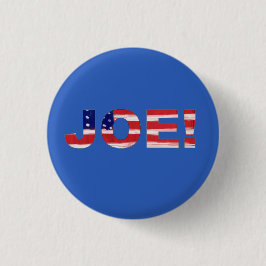 JOE! op blauw met vlag Ronde Button 3,2 Cm