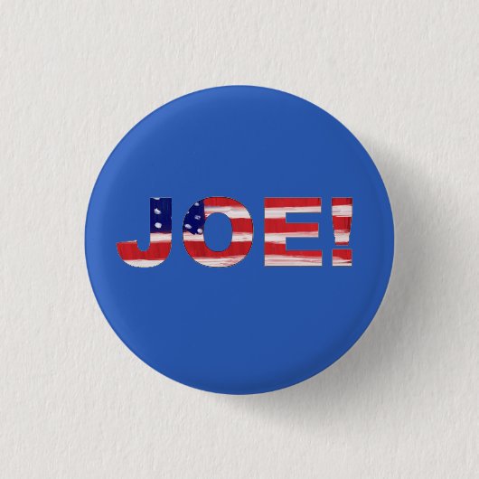 JOE! op blauw met vlag Ronde Button 3,2 Cm (Voorkant)