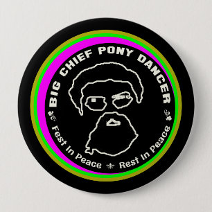 JOE PEREZ - Big Chief Pony Dancer Fest in vrede Ronde Button 4,0 Cm