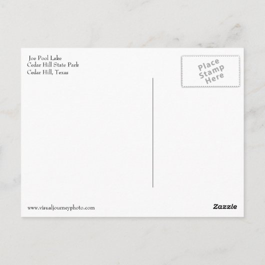 Joe Pool Lake briefkaart (Achterkant)