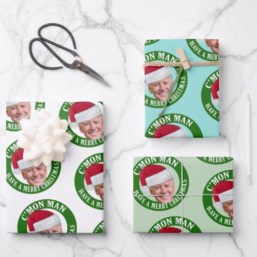 Joe Santa Hat - C'mon Man hebben een vrolijk kerst Inpakpapier Vel (Voorkant)